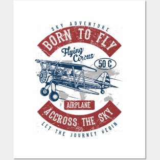 Born To Fly Biplane Pilot Vintage Posters and Art